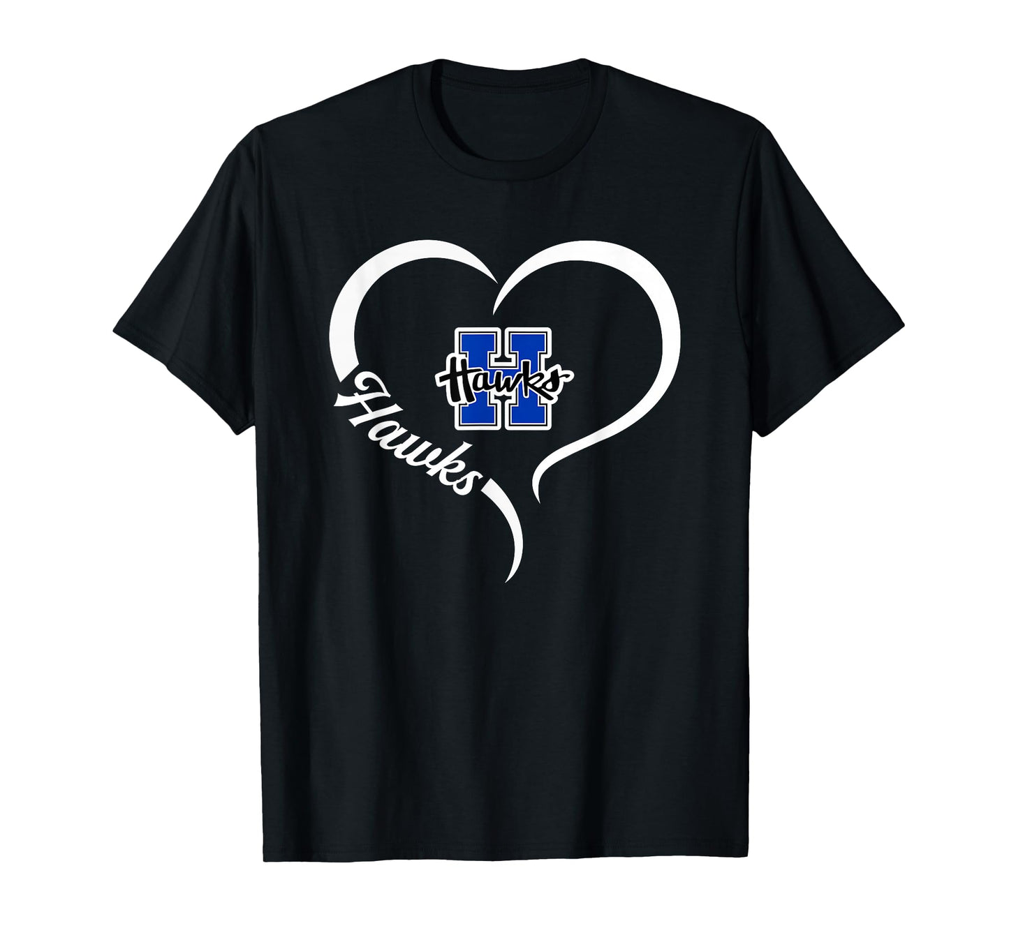 Hillsboro Hawks Logo Half Heart Slogan HS T-Shirt