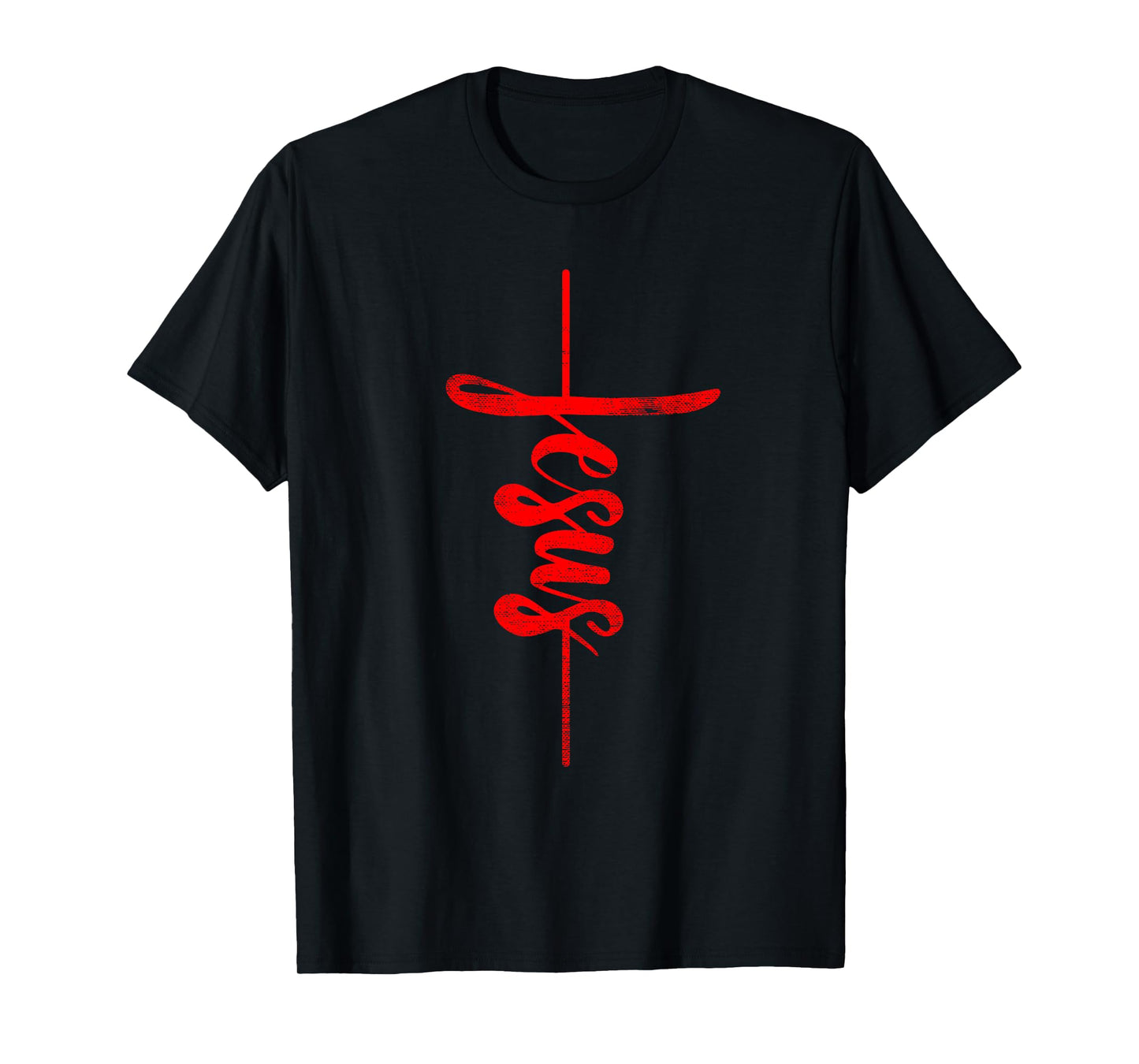 Jesus Christian Cross Art Cursive Inspiring Gift Men Women T-Shirt