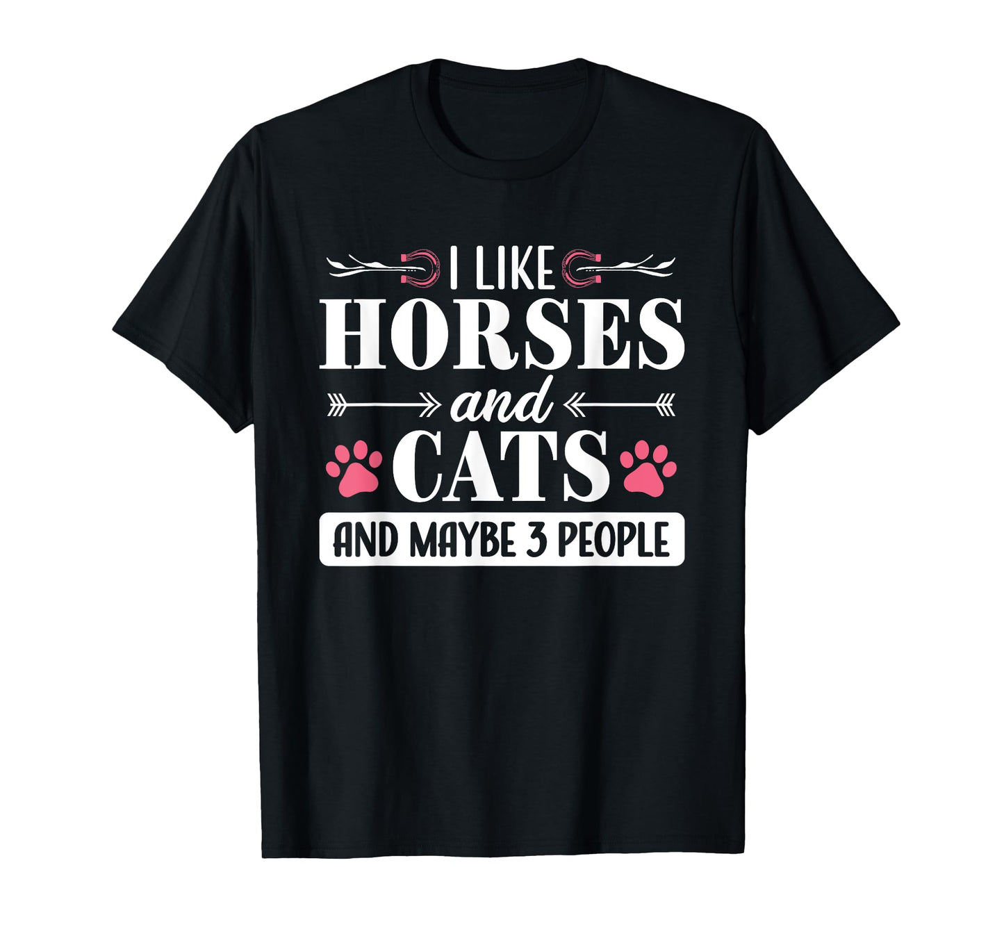 Horse and Cat Lover Rider Equestrian Introvert Cat Mom T-Shirt for Men Women