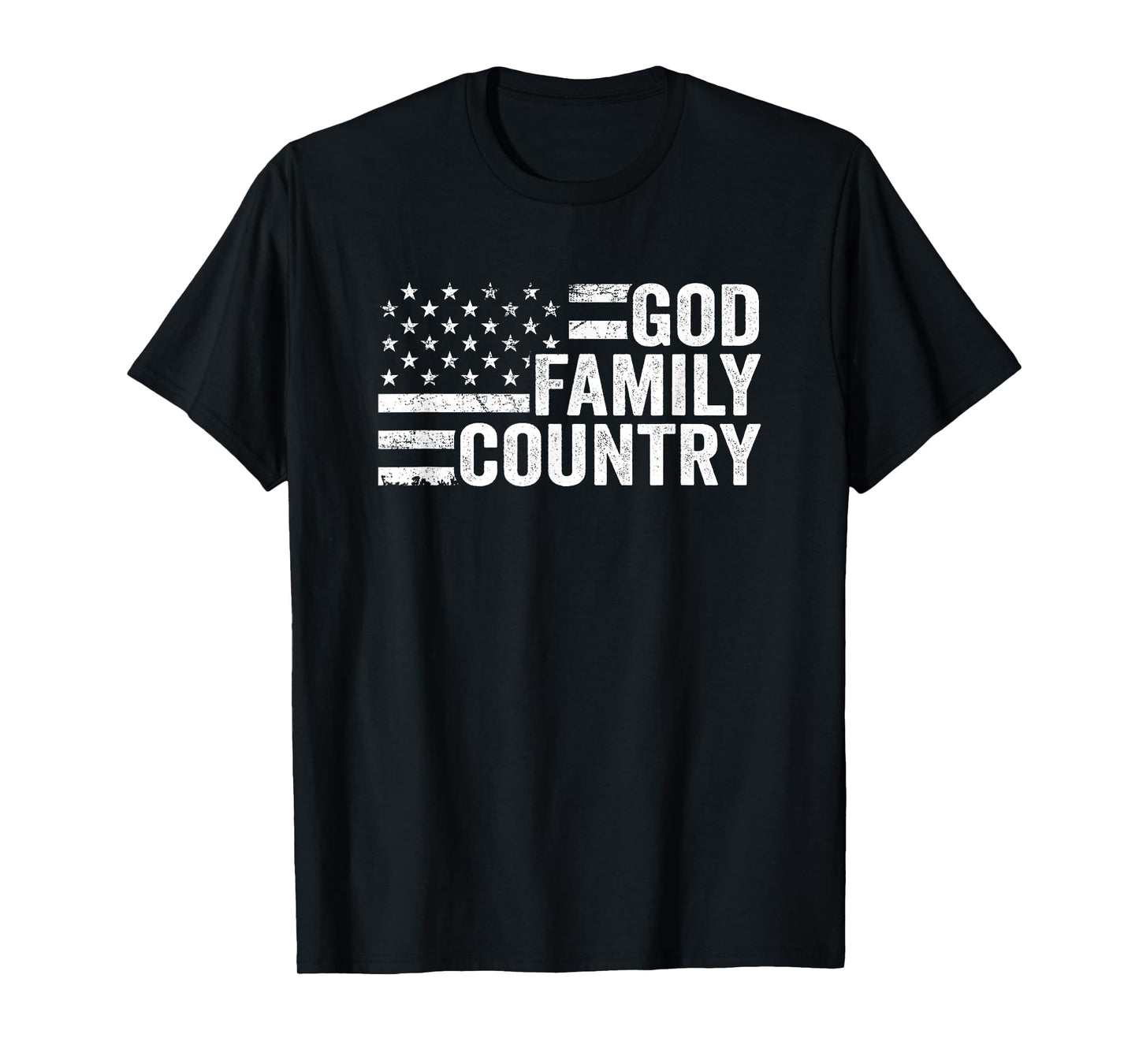 God Family Country - Patriotic Christian American Flag Women Men T-Shirt