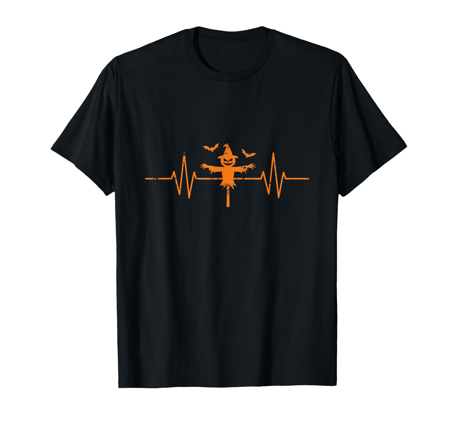 Scarecrow Heartbeat EKG Line Halloween T-Shirt