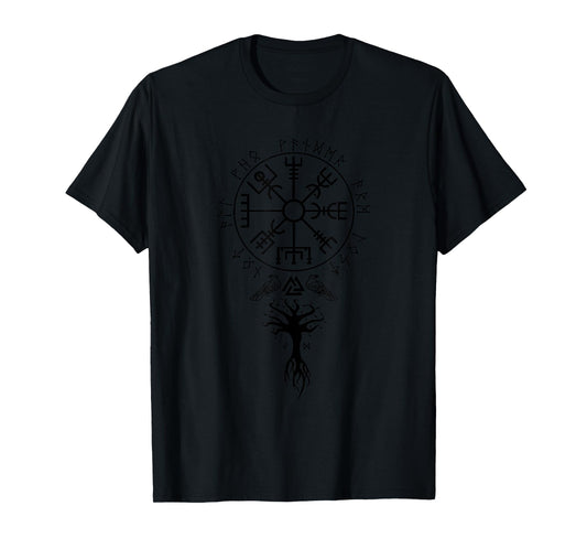 Vegvisir Runes Funny Viking Compass Nordic Gift Men Women T-Shirt