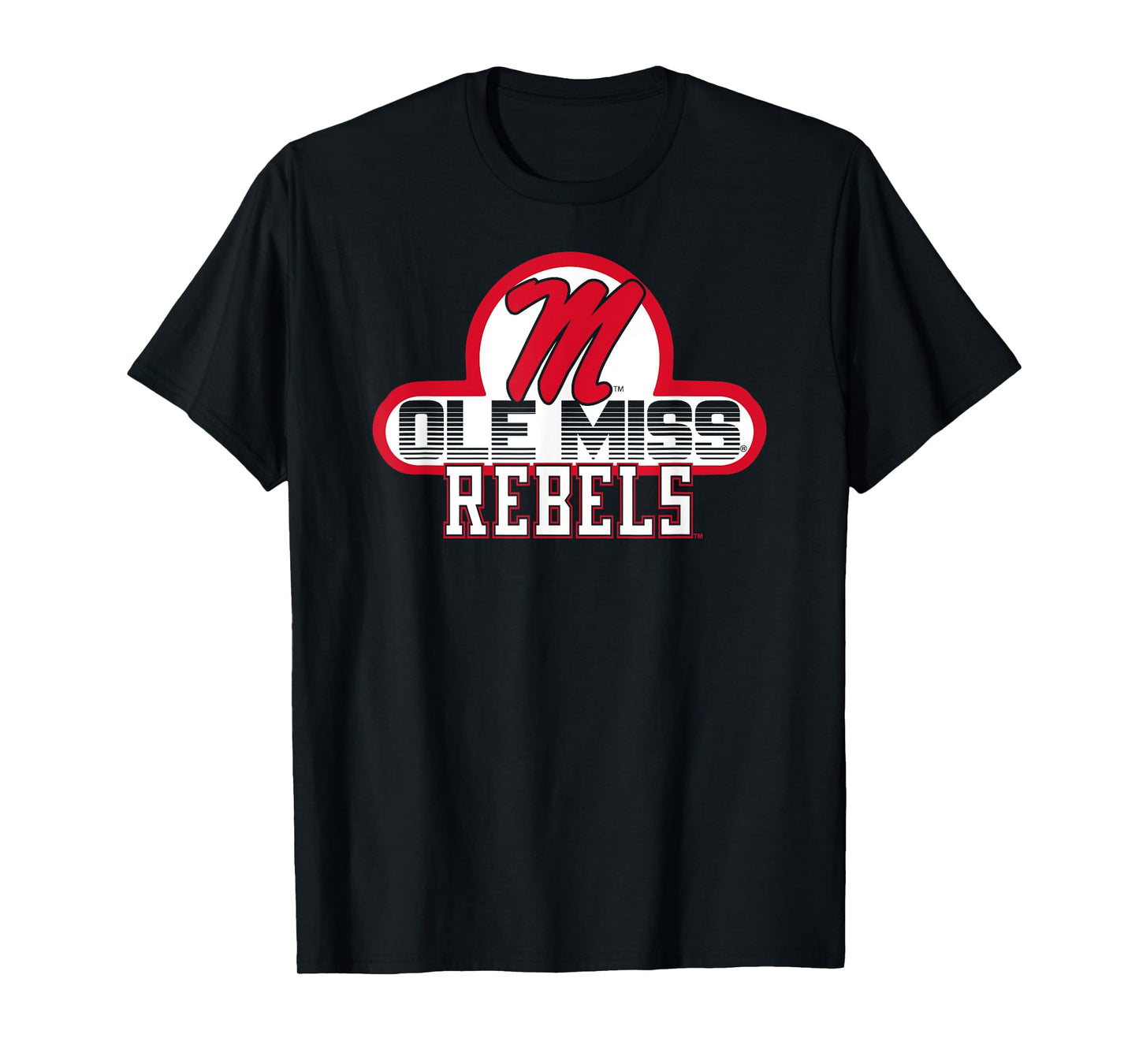 Elite Authentics Unisex-Adults and Kids Blue Small Mississippi Ole Miss Rebels College Sports Modern Letter Print Short Sleeve T-Shirt