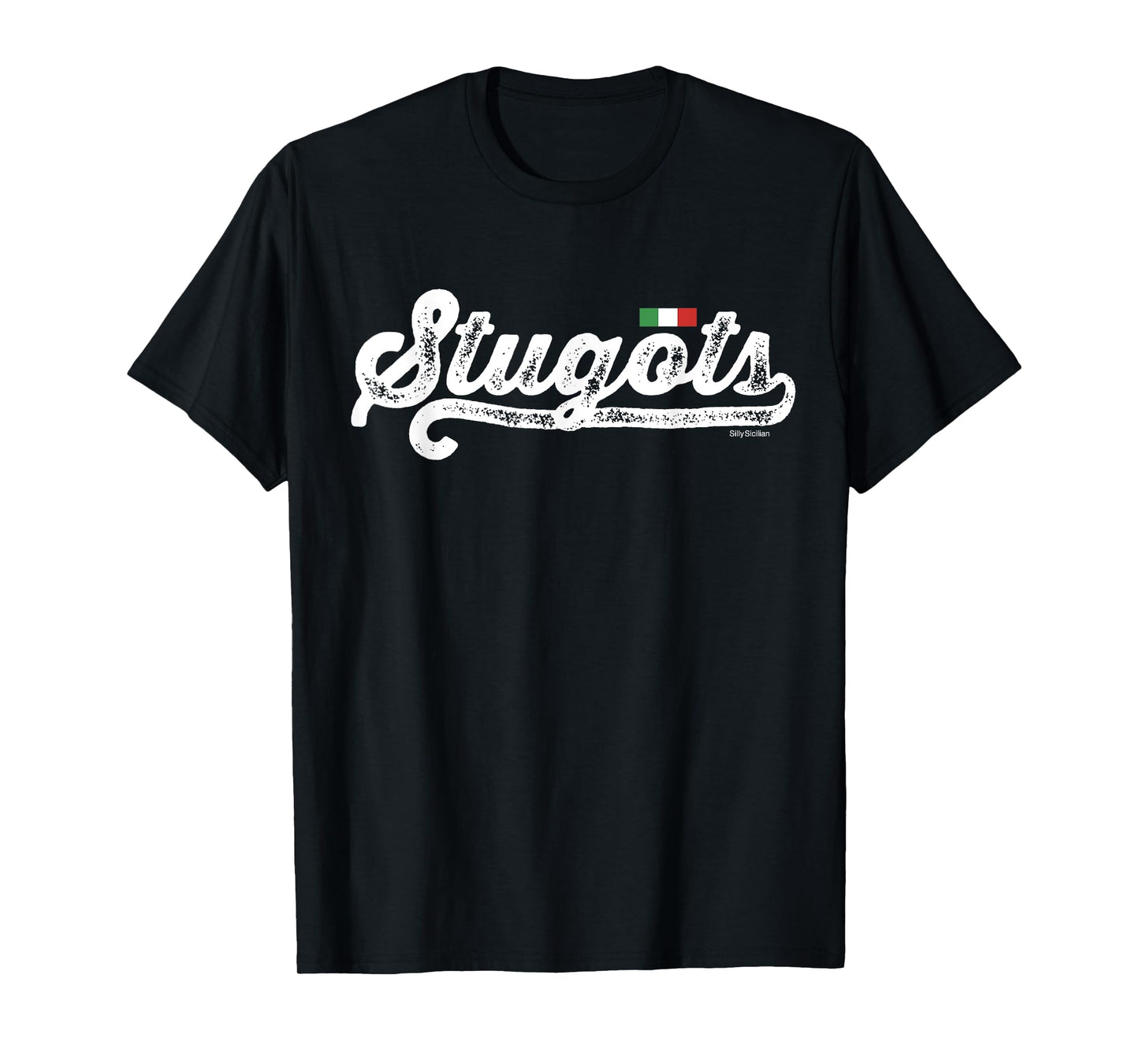 Stugots Funny Italian Saying Italy Flag White Vintage Script T-Shirt