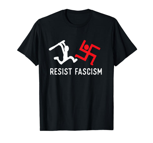 Surly Raven Unisex-Adults Black Sleeveless Classic Fit T-Shirt - Resist Fascism