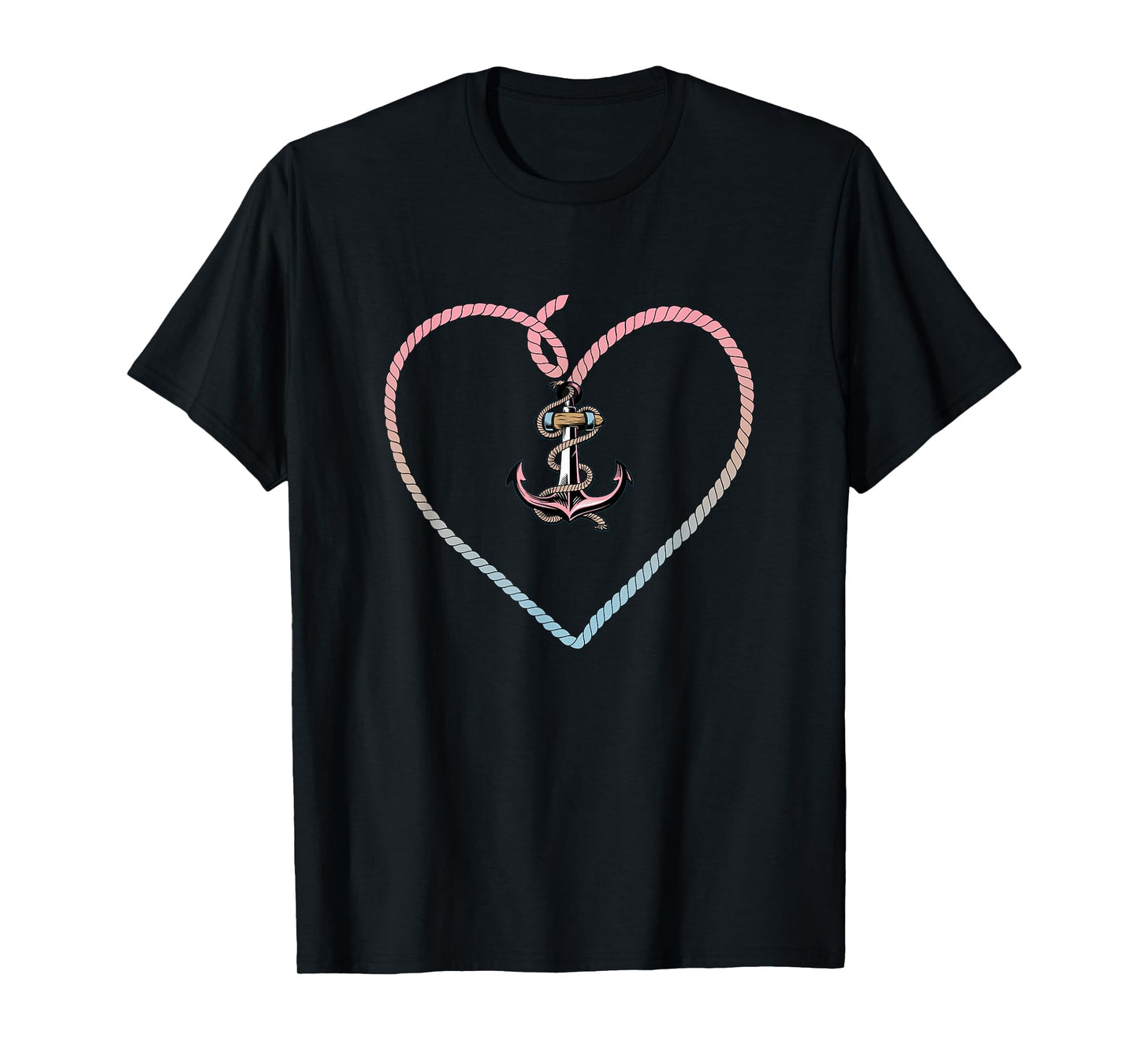 Heart Anchor Vacation Womens Nautical Anchor T-Shirt