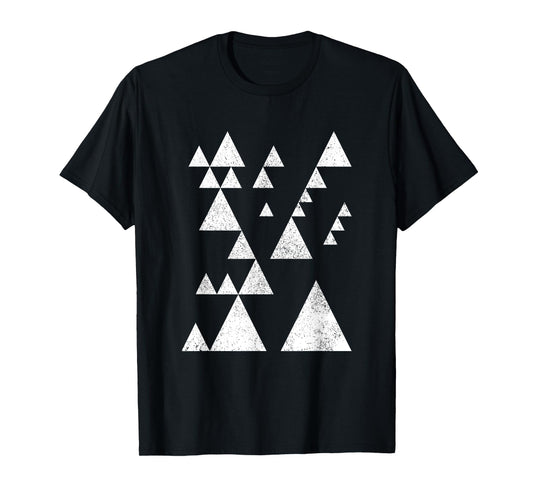 Geometric Triangles Shapes Geometry Abstract Art Distressed T-Shirt