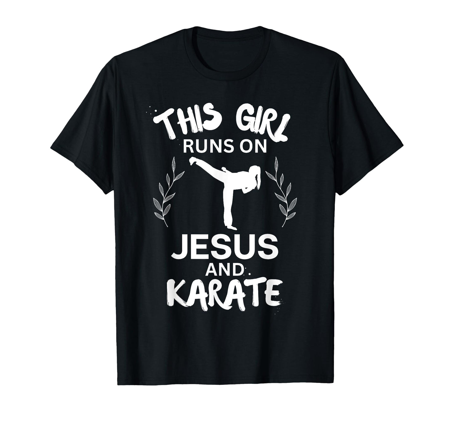 This Girl Runs On Jesus And Karate Christian Karate Lover T-Shirt