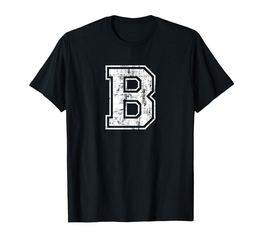 Letter B Uppercase Alphabet Initial School College Varsity T-Shirt