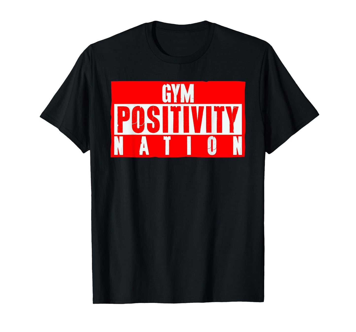 Gym Positivity Nation Black Unisex-Adults Modern Crew Neck Short Sleeve T-Shirt