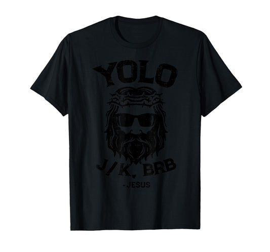 Easter Shirts Women Men Kids Children Easter Gift Yolo Jk Brb Jesus Funny Easter Day Ressurection Christians Unisex-Adults, Unisex-Kids T-Shirt Grey Classic Fit Short Sleeve