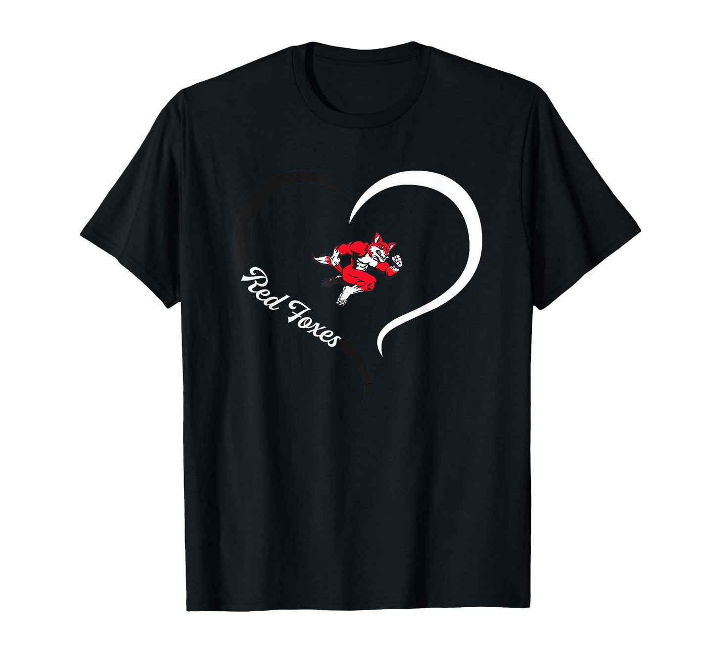 Hartsville Red Foxes Logo Half Heart Slogan HS T-Shirt