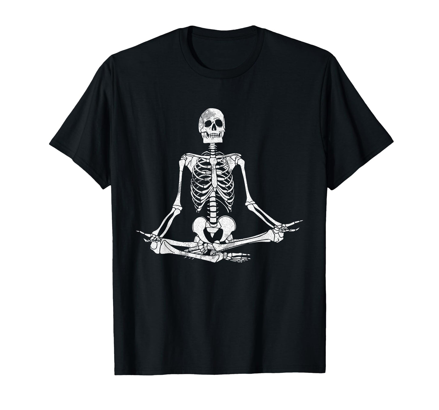 Meditating Skeleton Lazy Halloween Costume Funny Skull Yoga T-Shirt