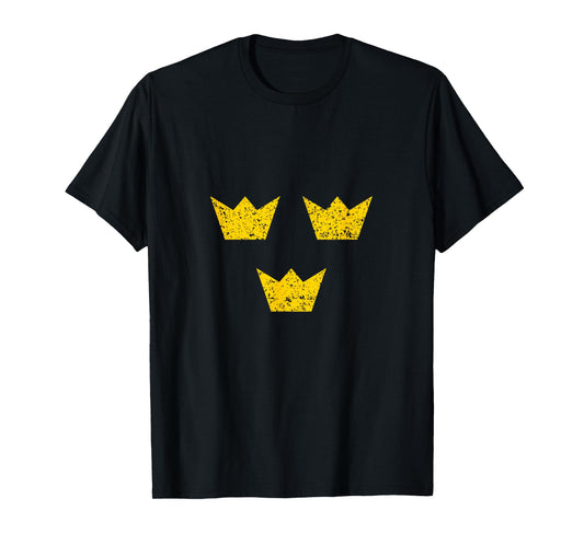 Sweden Crowns Swedish Flag Sverige Pride Vintage Souvenir T-Shirt
