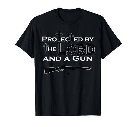 Gun Rights Protected By The Lord & A Gun Christian Jesus T-Shirt