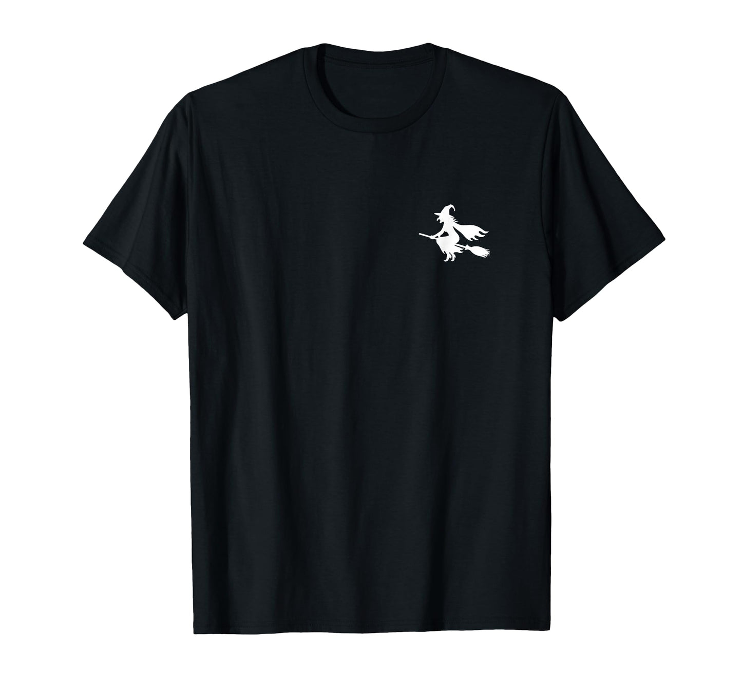 Witch On Broomstick Halloween Subtle Minimal Funny Costume T-Shirt