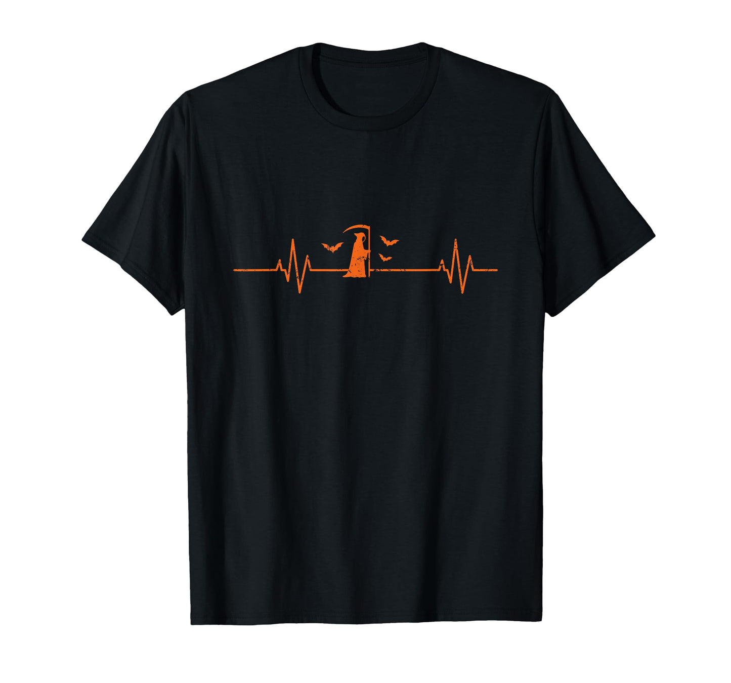Grim Reaper Heartbeat EKG Line Halloween T-Shirt