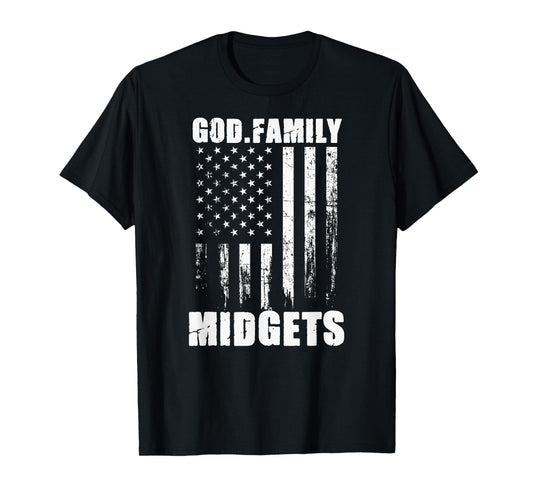 Putnam County Midgets God. Family. Vintage USA Flag T-Shirt