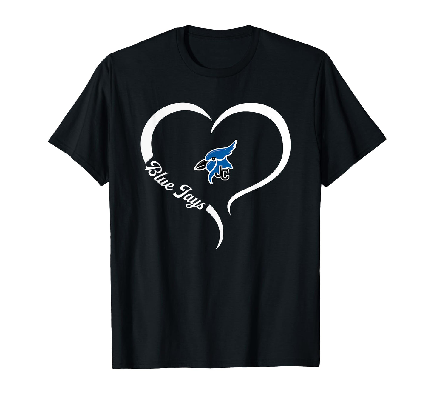 Junction City Blue Jays Logo Half Heart Slogan HS T-Shirt