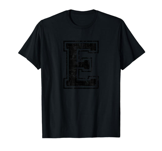 Letter E Uppercase Alphabet Initial School College Varsity T-Shirt