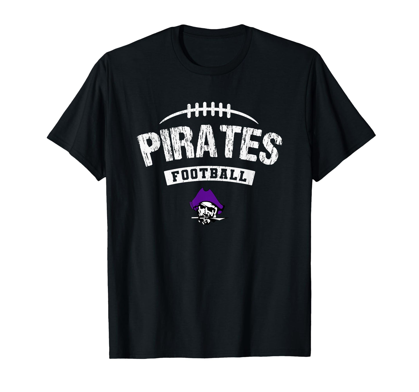 Merrillville Pirates Logo Football Distressed HS T-Shirt