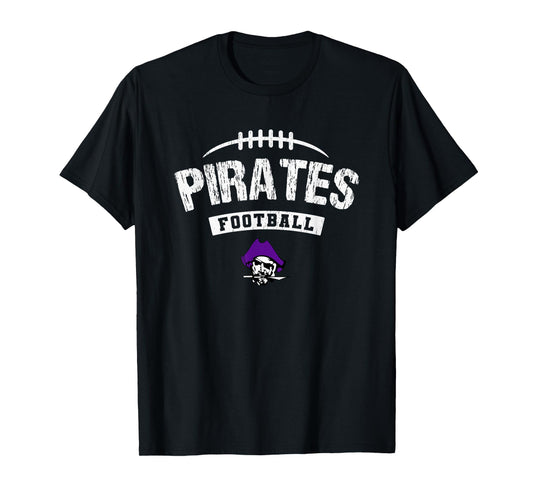 Merrillville Pirates Logo Football Distressed HS T-Shirt