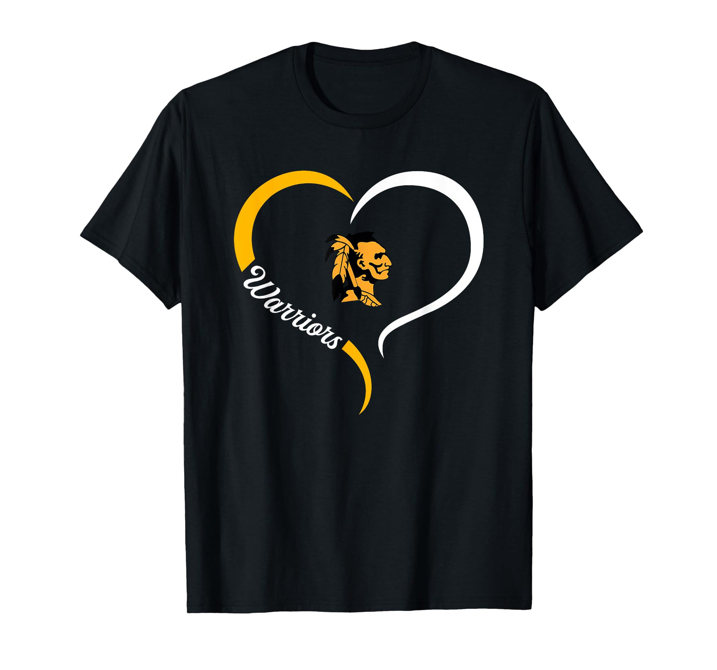 D'Iberville Warriors Logo Half Heart Slogan HS T-Shirt