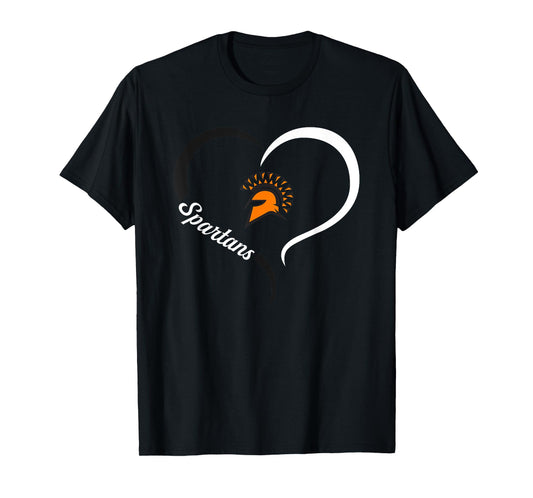 Waynesville Spartans Logo Half Heart Slogan HS T-Shirt