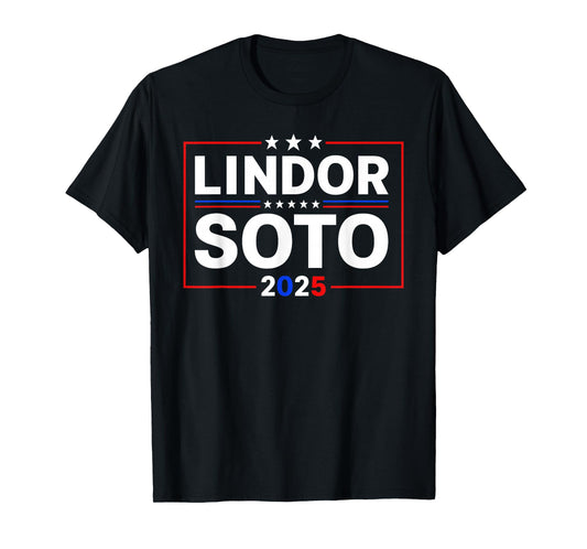 Lindor Soto '25 - Vintage Mets Name Political Meme Baseballs T-Shirt