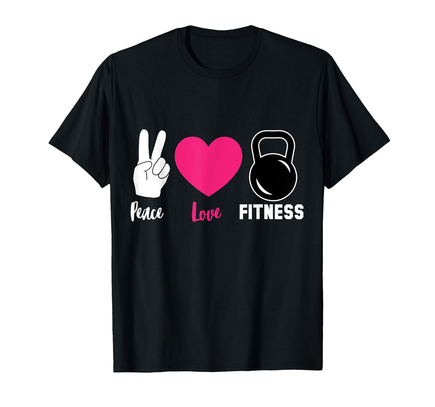 Peace Love Kettlebell Workout Cool Fitness Lover Gift T-Shirt