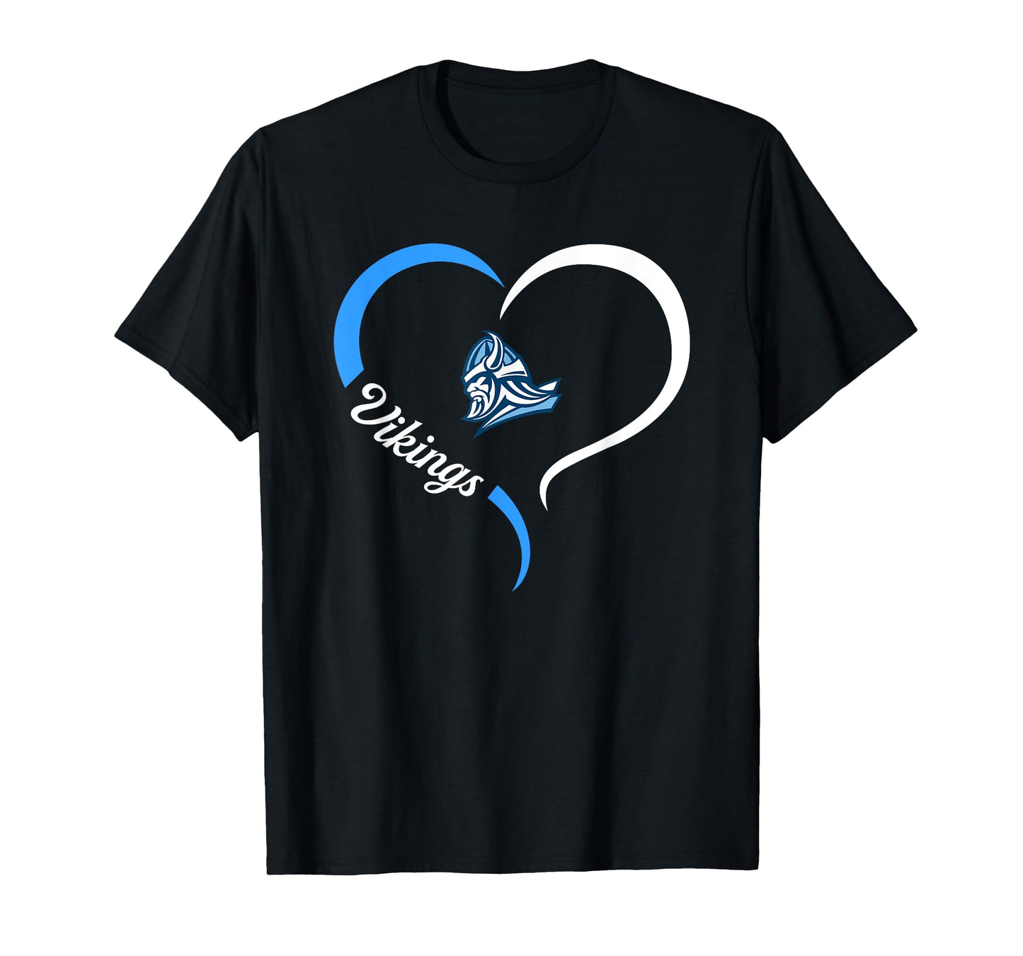 Pleasant Valley Vikings Logo Half Heart Slogan HS T-Shirt
