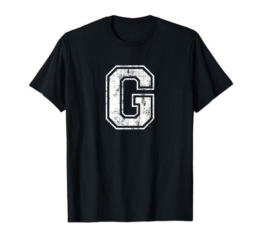 Letter G Uppercase Alphabet Initial School College Varsity T-Shirt