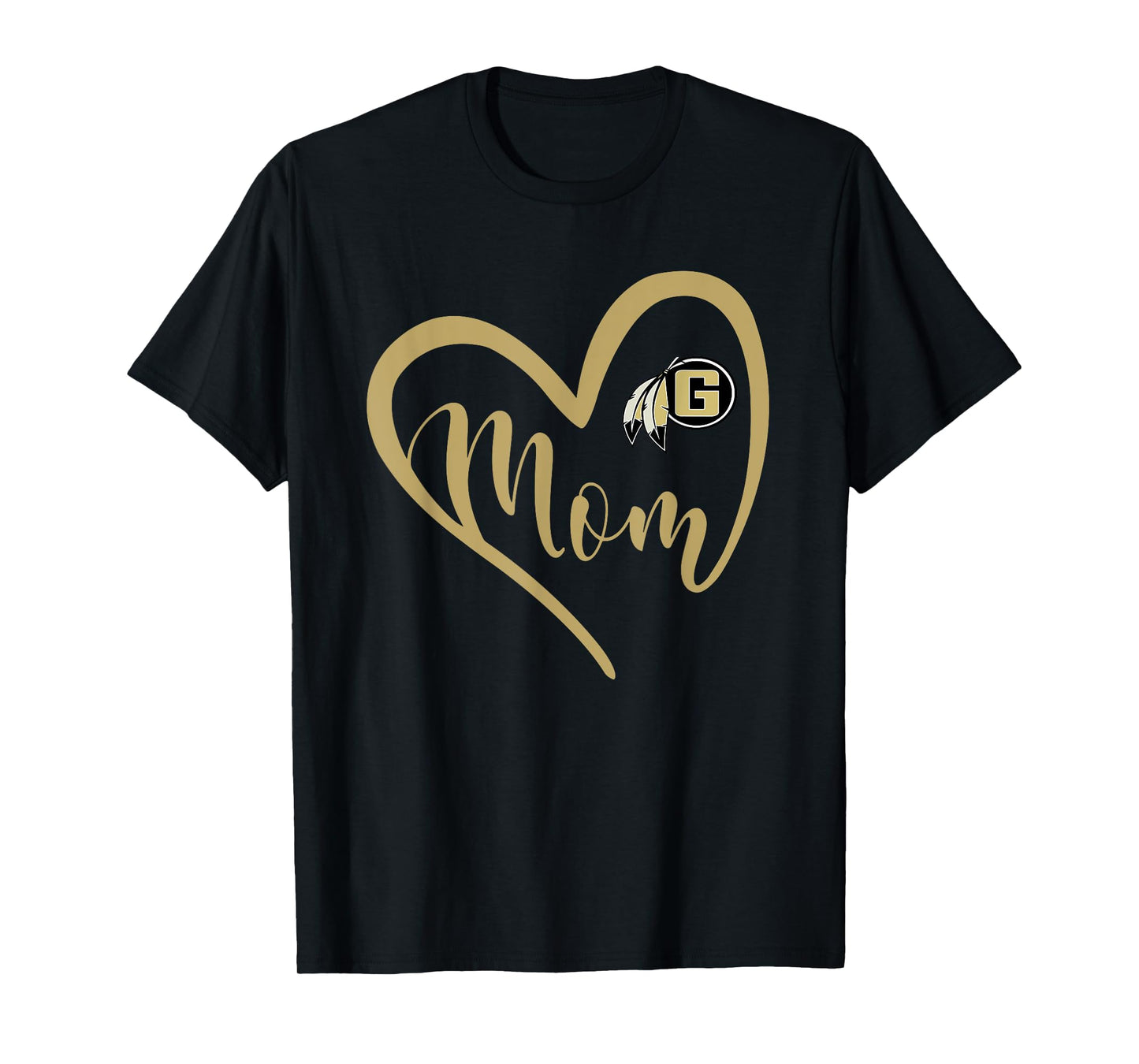 Gaffney Indians Logo Heart Mom HS T-Shirt