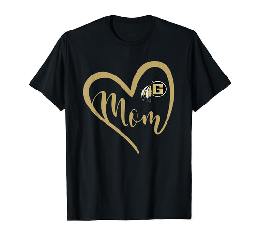 Gaffney Indians Logo Heart Mom HS T-Shirt