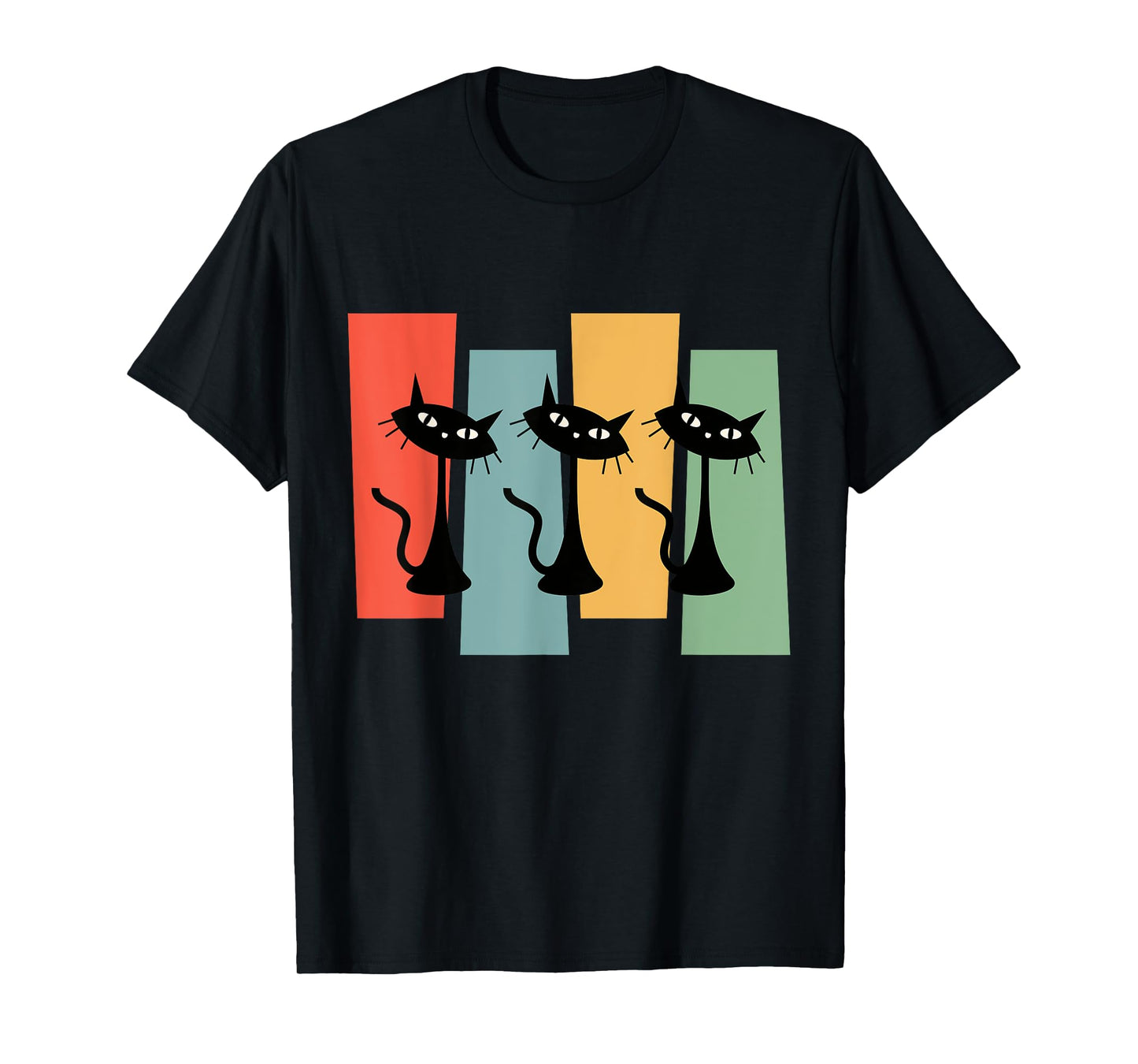 Cats Midcentury Retro Atomic Age Mid Century Geometric Style T-Shirt