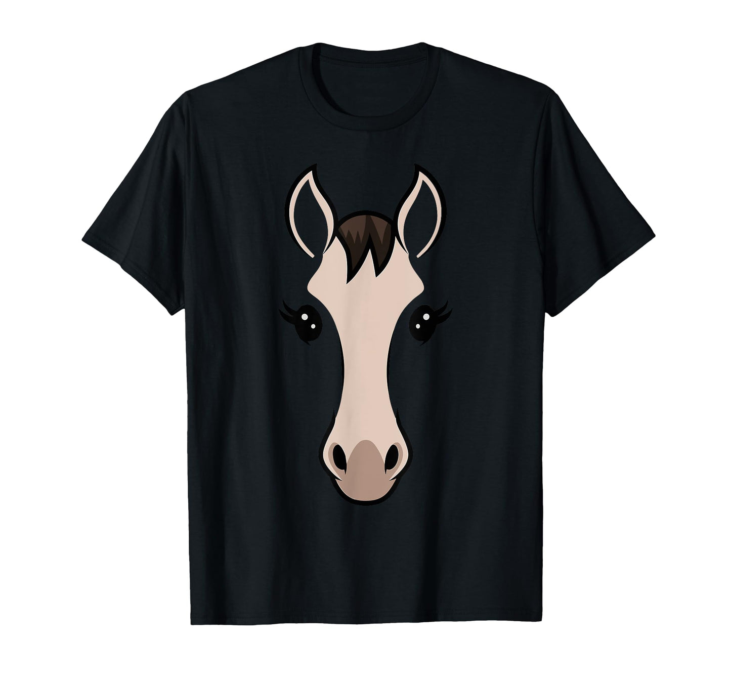 Horse Face Tshirt Costume Kids Women Cute Halloween Themed T-Shirt