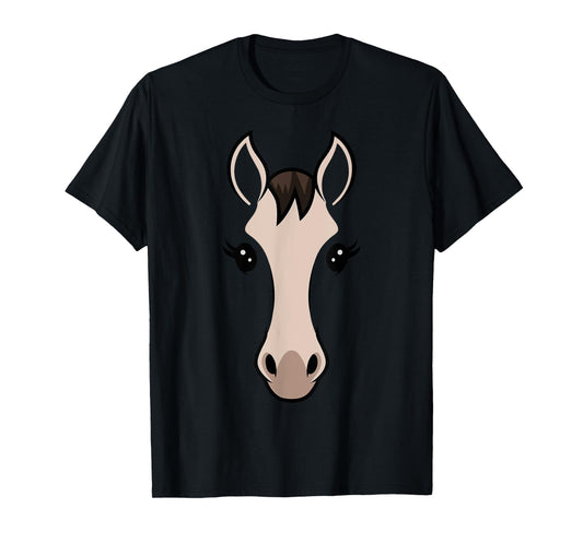 Horse Face Tshirt Costume Kids Women Cute Halloween Themed T-Shirt