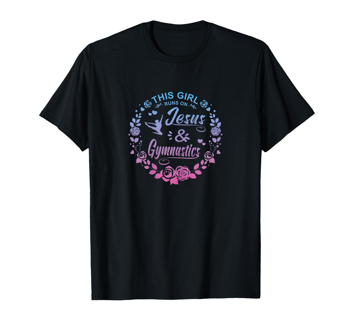 This Girl Runs On Jesus And Gymnastics Christian T-Shirt