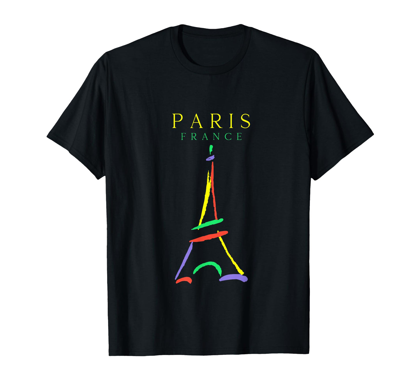 Paris France Eiffel Tower Art 90s Style T-Shirt