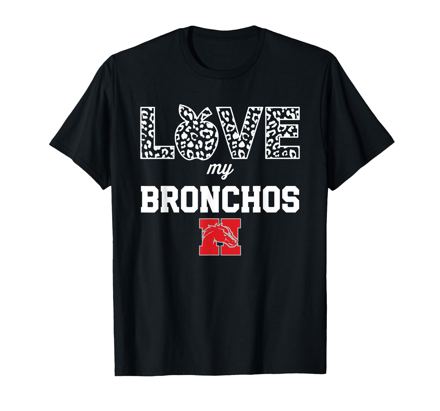 Holly Bronchos Logo Love My Team HS T-Shirt
