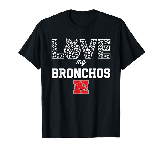 Holly Bronchos Logo Love My Team HS T-Shirt