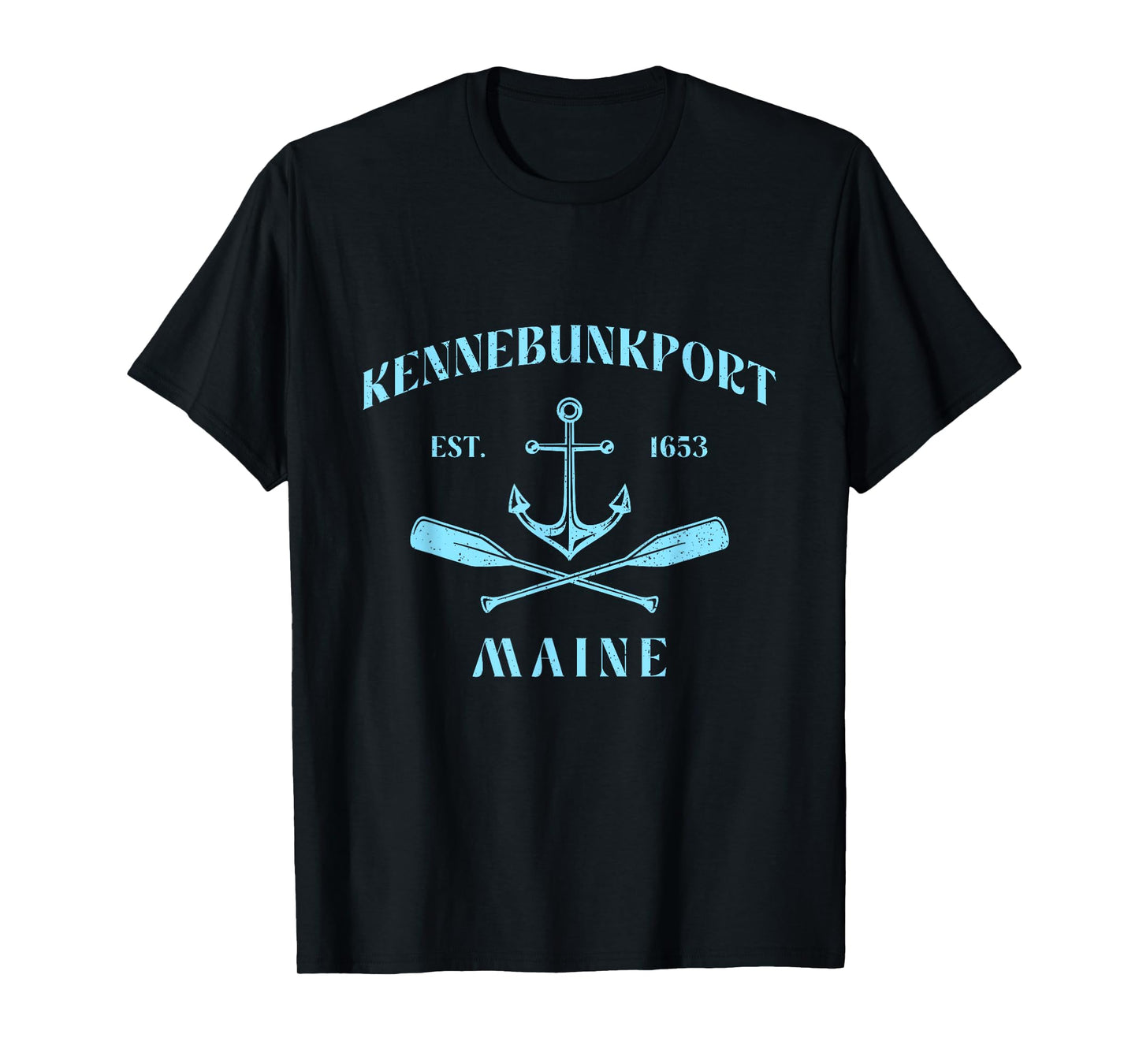 Vintage Nautical Boat Anchor & Crossed Oars Kennebunkport T-Shirt