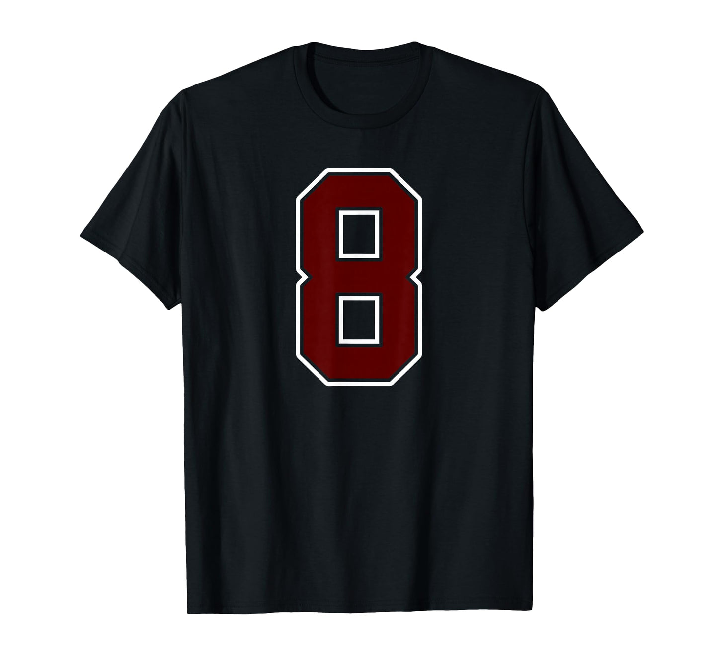 Maroon and White Number 8 Jersey Player Uniform #8 Fan T-Shirt