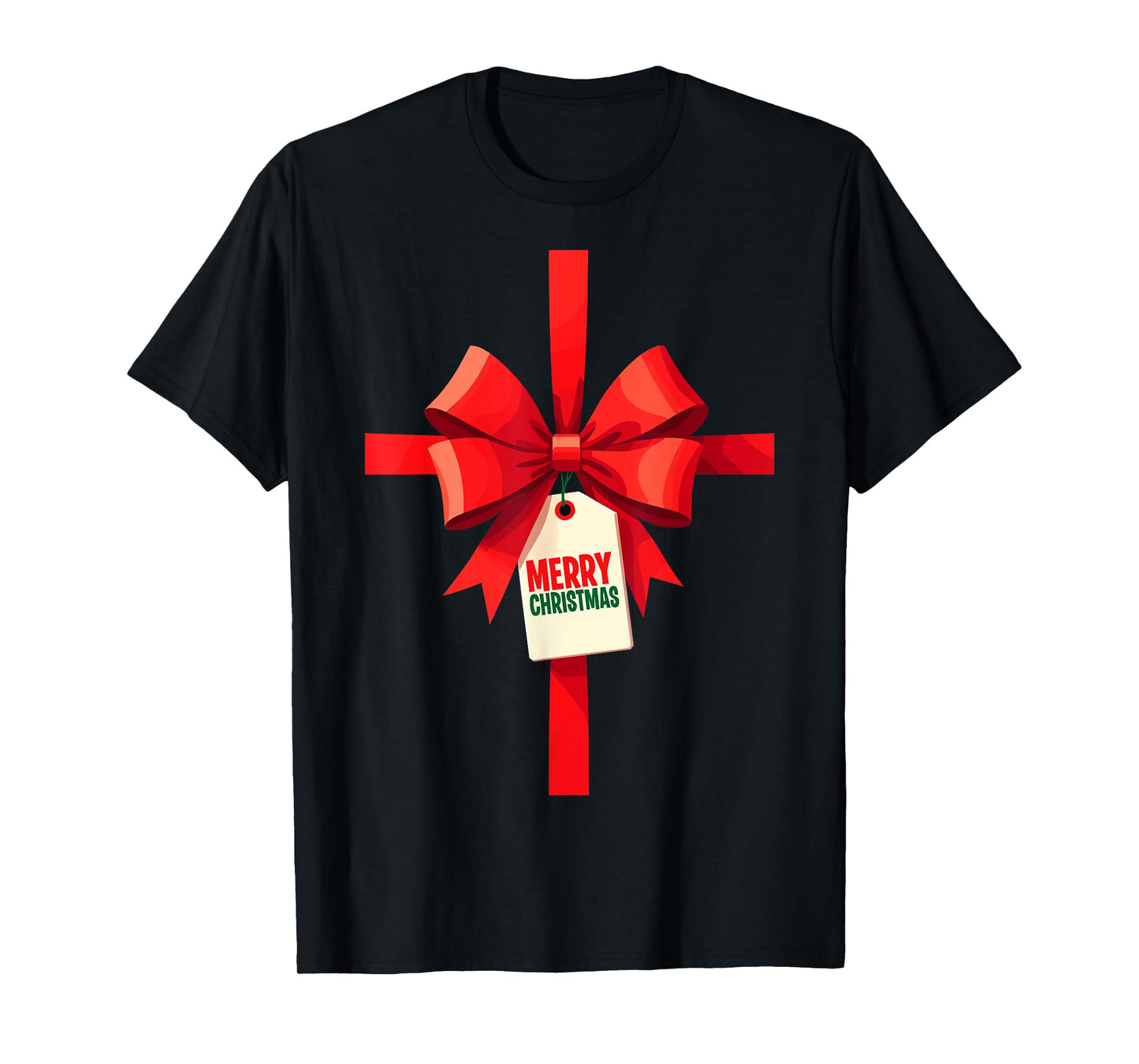 Funny Christmas Bow Xmas Present Costume Merry Christmas T-Shirt
