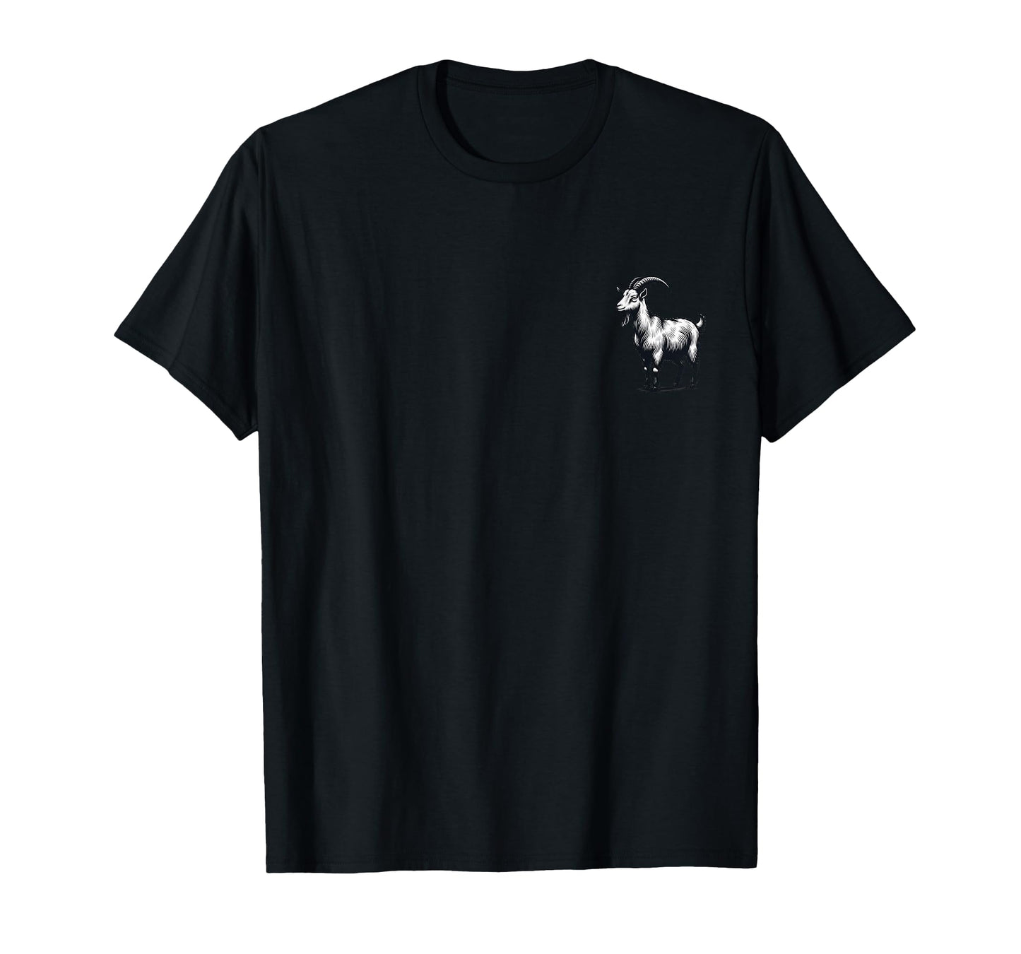 Pocket Goat Funny Graphic Patch Novelty Animal Art Line Cool T-Shirt