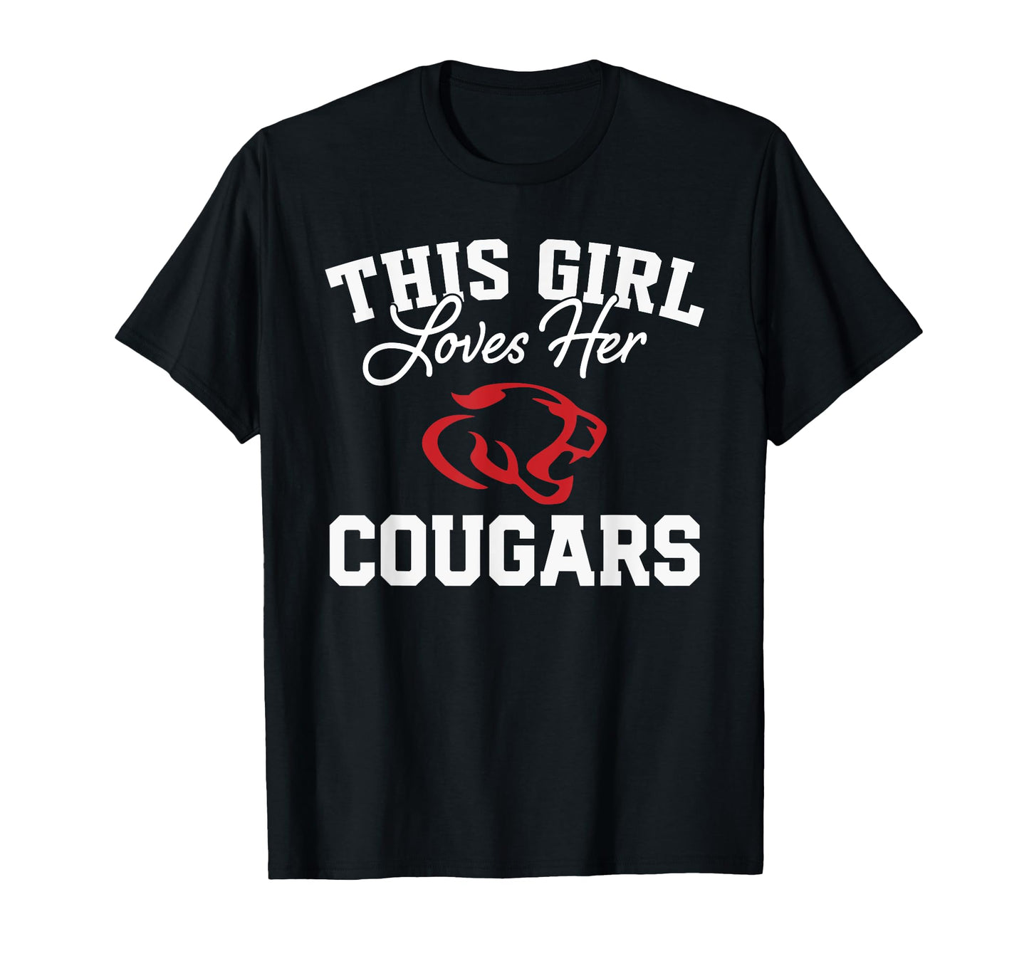 Crosby Cougars Logo This Girl Loves Her HS T-Shirt