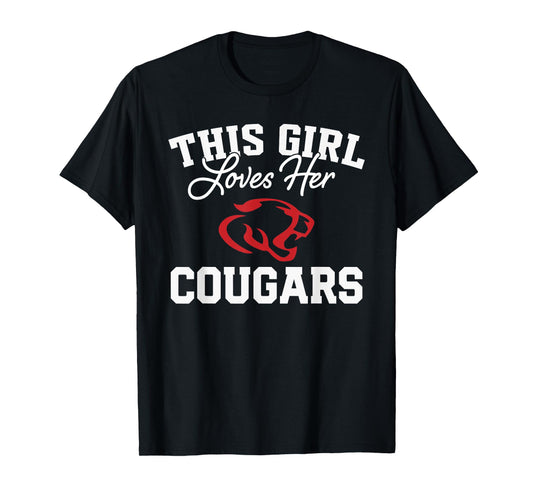 Crosby Cougars Logo This Girl Loves Her HS T-Shirt