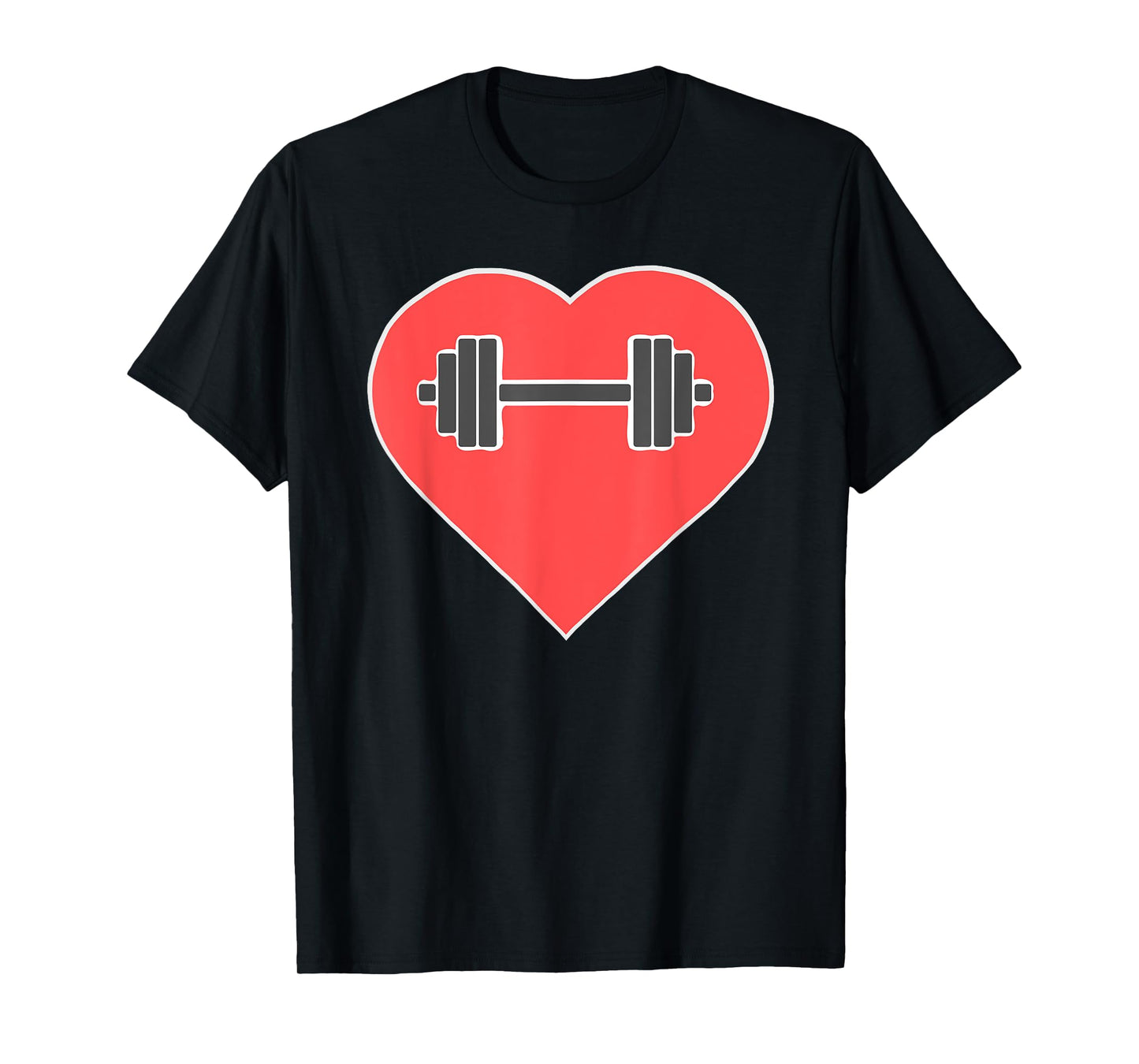 Barbell Weights Heart Love Fitness Shirt