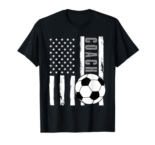 USA Flag Soccer Coach Funny Soccer Trainer American Outfit T-Shirt