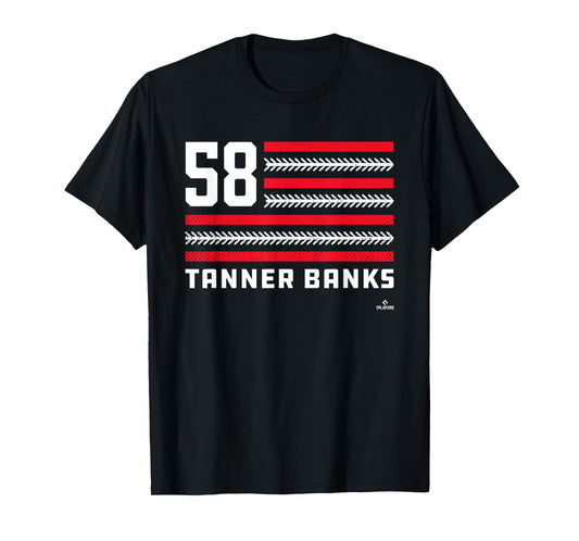 Flag Stripes Tanner Banks Philadelphia Baseball MLBPA T-Shirt